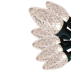 GE StayBright 75 COUNT DIAMOND CUT WARM WHITE C9 C-9 LED LIGHTS 37 FT CHRISTMAS